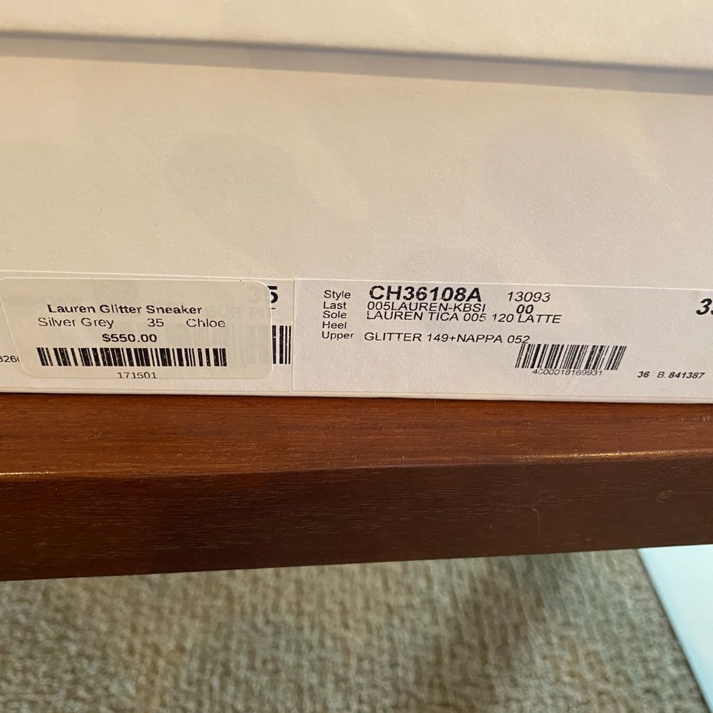 Authentic Chloe Lauren Sneakers Glitter + Nappa 6 - Picture 3 of 4